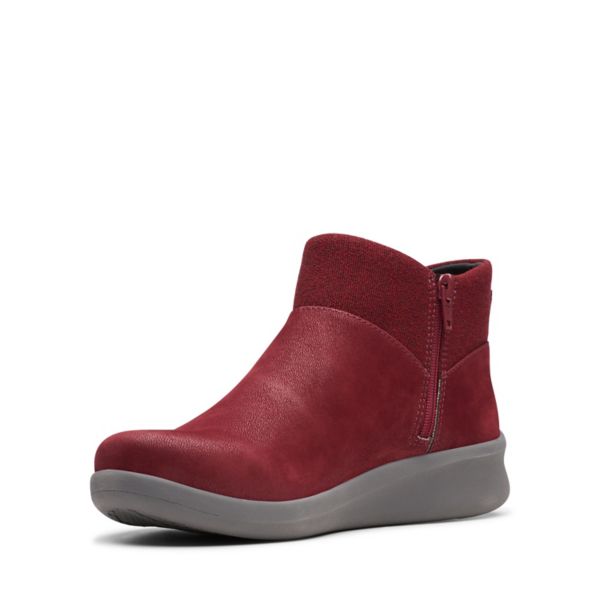 Clarks Womens Sillian 2.0 Dusk Ankle Boots Burgundy | UK-874136